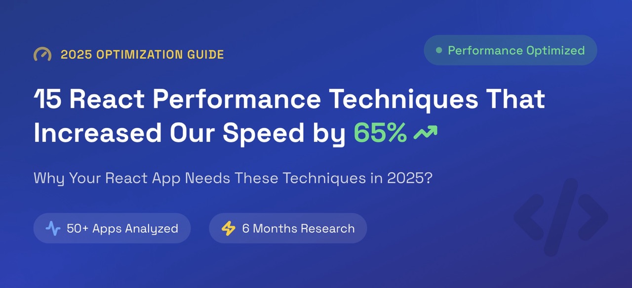 15 React Performance Techniques That Increased Our Speed by 65% in 2025