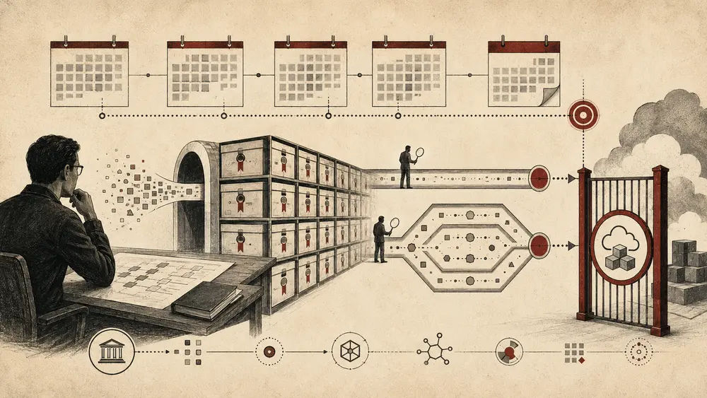 Administrator auditing retention, review depth, and cost-control gates before a policy migration