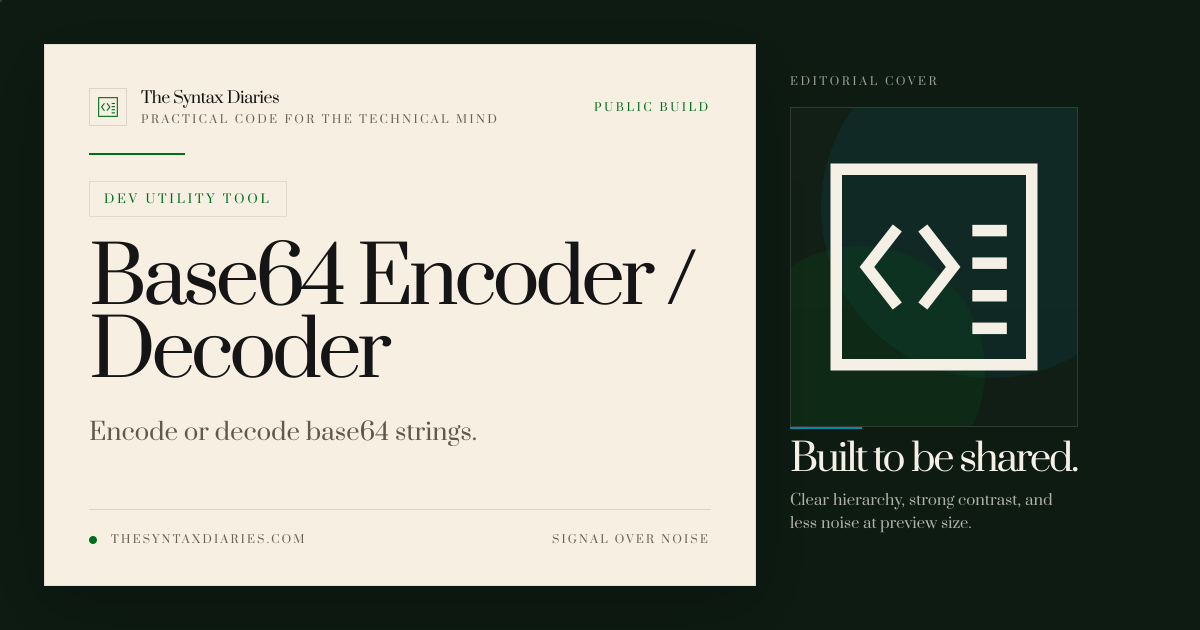 Base64 Encoder / Decoder | The Syntax Diaries
