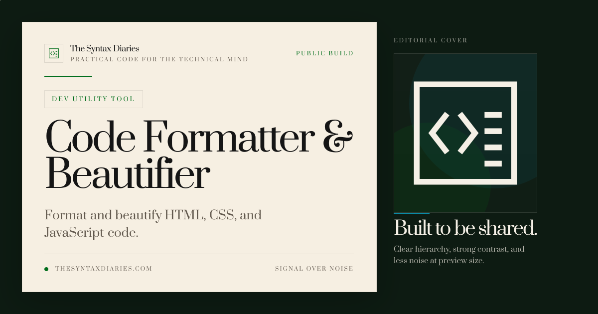 Code Formatter & Beautifier | The Syntax Diaries