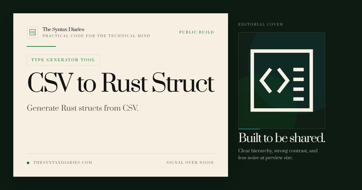 CSV to Rust Struct | The Syntax Diaries