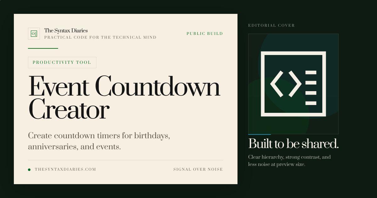 Event Countdown Creator | The Syntax Diaries