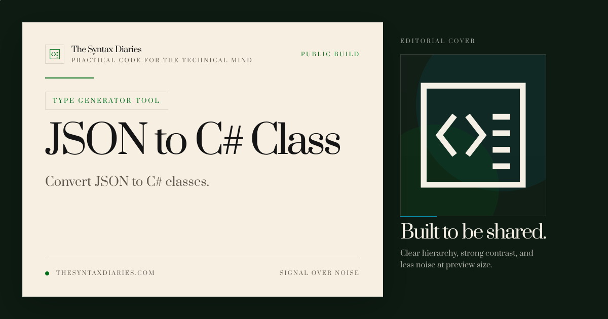 JSON to C# Class | The Syntax Diaries