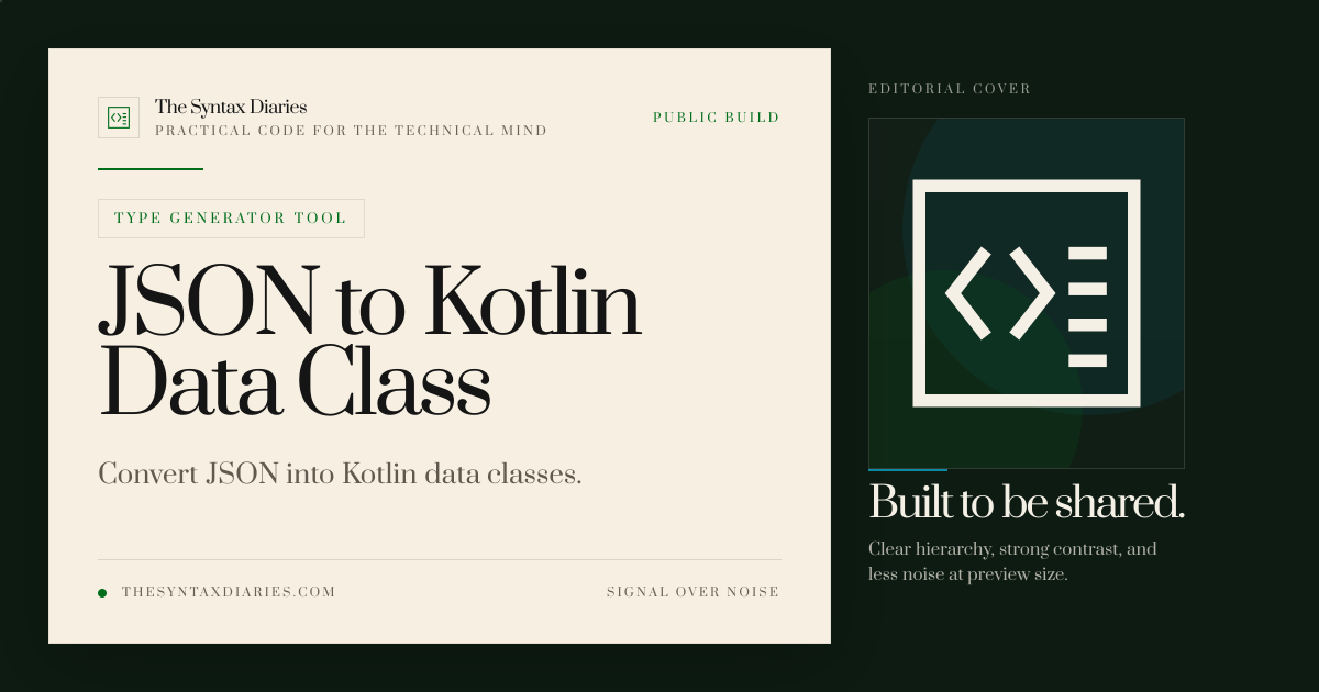 JSON to Kotlin Data Class | The Syntax Diaries