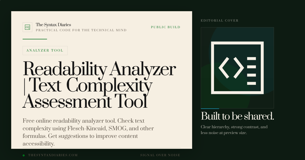 Readability Analyzer | Text Complexity Assessment Tool | The Syntax Diaries