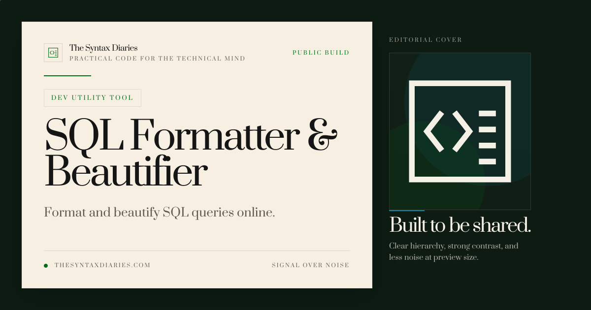 SQL Formatter & Beautifier | The Syntax Diaries
