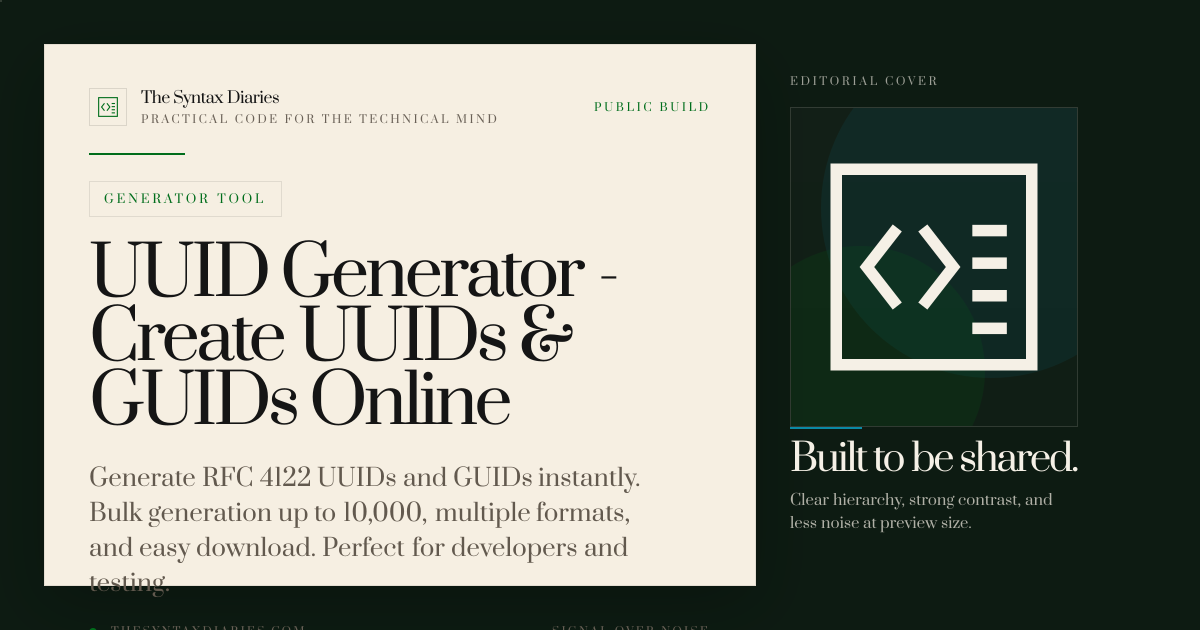 UUID Generator - Create UUIDs & GUIDs Online | The Syntax Diaries