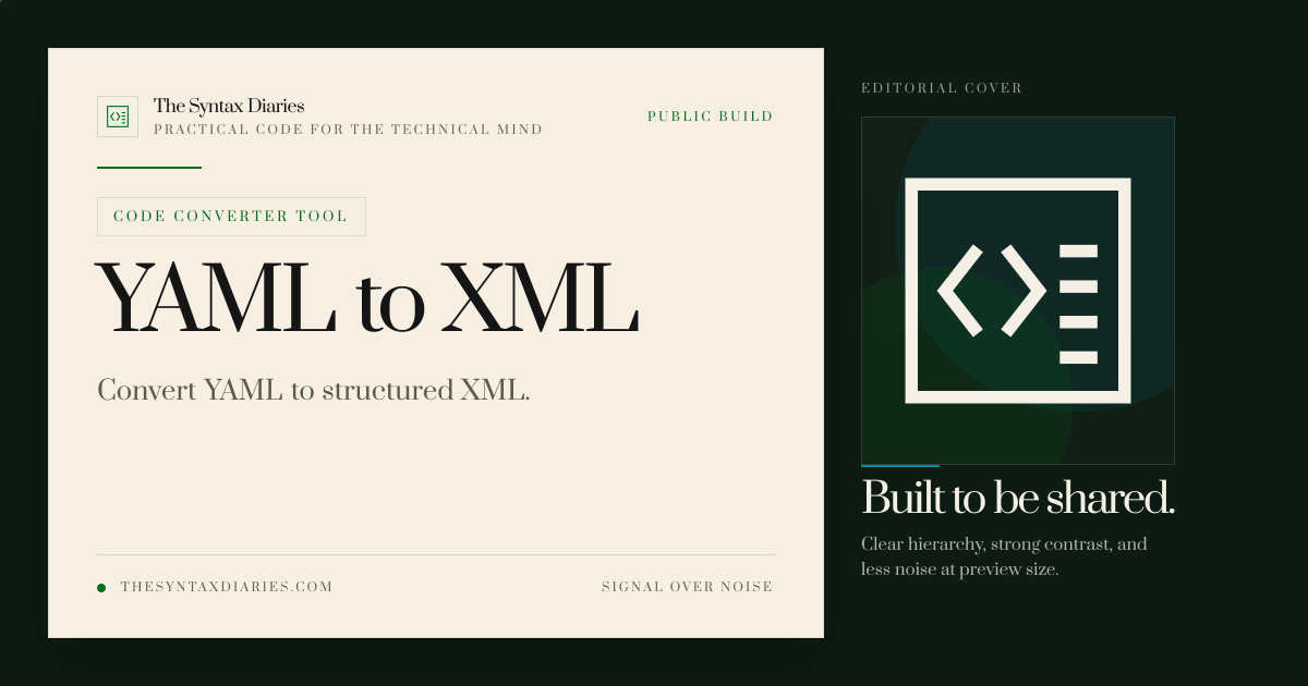 YAML to XML | The Syntax Diaries